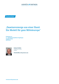 „Daseinsvorsorge aus einer Hand: Ein Modell für ganz Mitteleuropa“