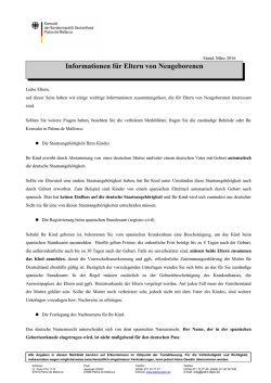 Informationen f&uuml;r Eltern von Neugeborenen