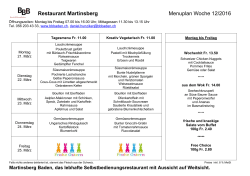 Restaurant Martinsberg Menuplan Woche 12/2016