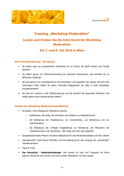 Training „Workshop Moderation“