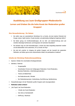 Gro&szlig;gruppen-Moderation am 11/12 Juli 2016 in Wien