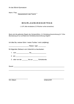 Antrag auf Beurlaubung