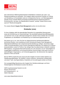 Eink&auml;ufer (m/w) - Wepa Apothekenbedarf