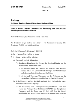 Bundesrat 72/2/16 Antrag