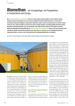Biomethan– ein Energieträger mit Perspektiven in Deutschland und