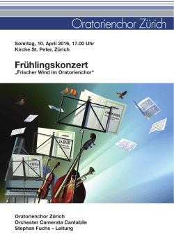 Konzertankündigung - Oratorienchor Zürich