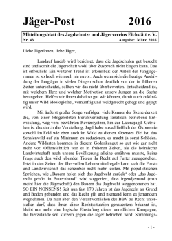 Jägerpost 2016 - Jagdschutz- und Jägerverein Eichstätt eV
