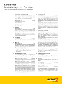 Konditionen Zusatzleistungen und Zuschläge