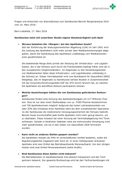 Fragen und Antworten von pharmaSuisse zum Santésuisse