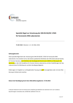 Spezielle Regel zur Umsetzung der DIN EN ISO/IEC 17025