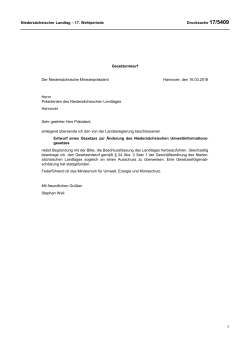 Niedersächsischer Landtag - 17. Wahlperiode Drucksache 17/5409