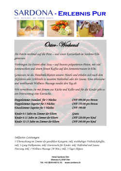 Oster-Weekend - Hotel Sardona Elm