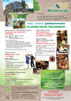 Highlights der Jubil&auml;umswoche