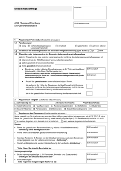 Einkommensanfrage AOK Rheinland/Hamburg Die Gesundheitskasse