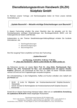 Update Baurecht am 12.04.2016 - Kreishandwerkerschaft Südpfalz