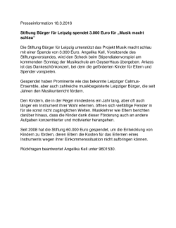Pressemitteilung zum - Stiftung Bürger für Leipzig