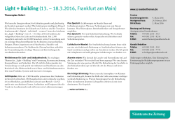 Light + Building (13. – 18.3.2016, Frankfurt am Main)