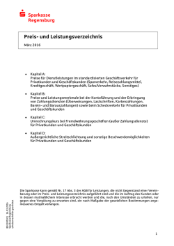 Preis- und Leistungsverzeichnis