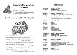 Gottesdienstordnung - Die Katholische Pfarrgemeinde St. Maria in