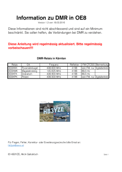 Information zu DMR in OE8