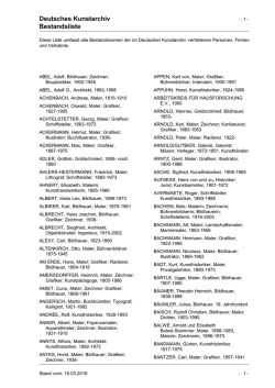 Bestandsliste des Deutschen Kunstarchivs