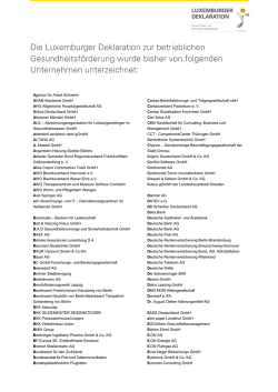 Unterzeichner der Luxemburger Deklaration zur Betrieblichen