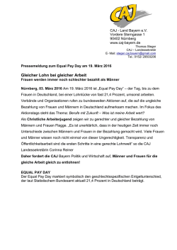 Gleicher Lohn bei gleicher Arbeit - CAJ