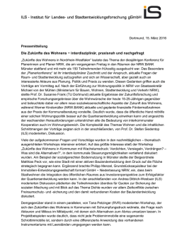Die Zuk&uuml;nfte des Wohnens &minus; interdisziplin&auml;r