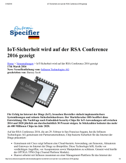 IoTSicherheit wird auf der RSA Conference 2016 gezeigt
