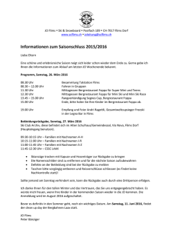 Info Saisonschluss