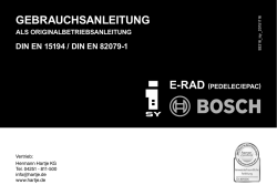 Bedienungsanleitung i:SY BOSCH