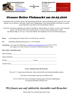 Grosser Reiter Flohmarkt am 20