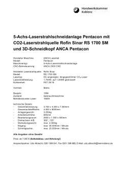 5-Achs-Laserstrahlschneidanlage Pentacon mit CO2