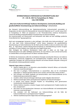 INTERNATIONALES SYMPOSIUM KULTURVERMITTLUNG 2017