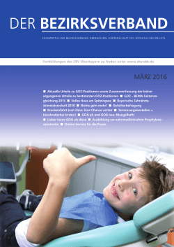 Online-Ausgabe als PDF-Datei - Zahnärztlicher Bezirksverband