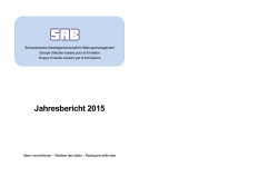 Jahresbericht 2015 und Einladung GV 2016