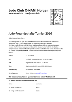 Judo-Freundschafts-Turnier 2016 - O-NAMI