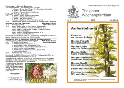 Wochenpfarrblatt - Pfarre Thalgau