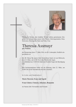 Theresia Assmayr - Bestattung Jung