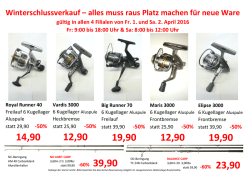 Winterschlussverkauf – alles muss raus Platz machen