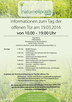 Informationen zum Tag der offenen T&uuml;r am