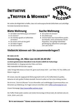 Einladung - Treffen & Wohnen