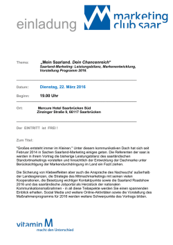einladung - Marketing Club Saar