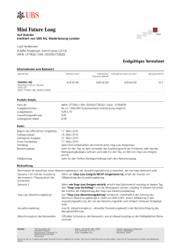 Termsheet vom Emissionstag (DE)