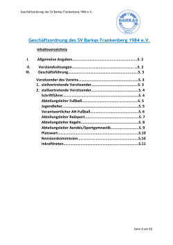 Geschäftsordnung des SV Barkas Frankenberg 1984 e.V.