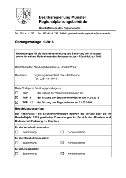 Sitzungsvorlage 9/2016 zu TOP 12