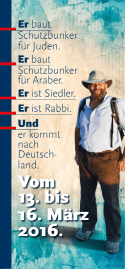 Herzliche Einladung zu Vortragsveranstaltungen mit Rabbi