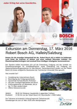 Exkursion am Donnerstag, 17. März 2016 Robert Bosch AG
