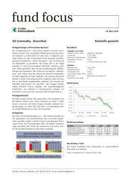 JSS Commodity - Diversified Rohstoffe gemischt