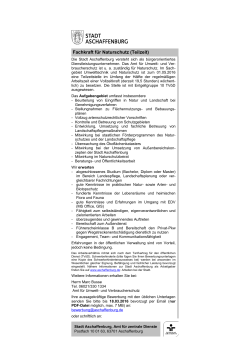 Fachkraft für Naturschutz (Teilzeit)